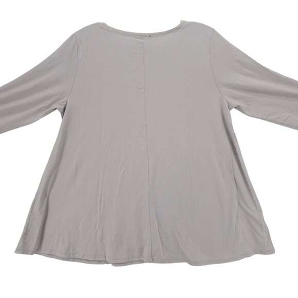 EILEEN FISHER Light Gray Long Sleeve A-Line Tee PETITE LARGE - READ! - Picture 6 of 8